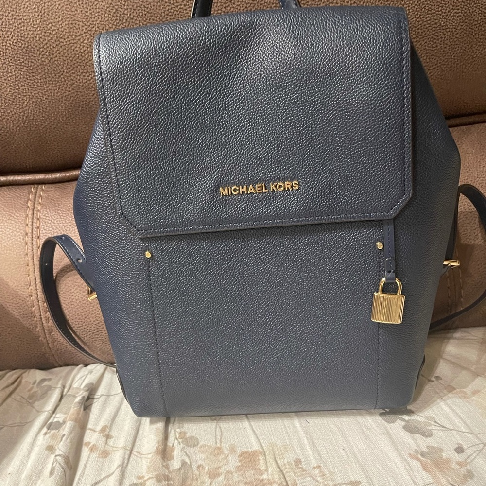 Micheal Kors Navy blue backpack,